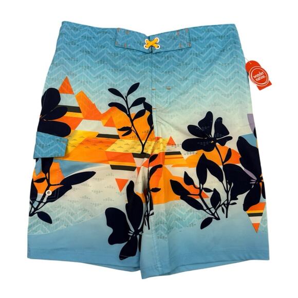 Wonder Nation Boys XXL Swim Trunks 18 Floral Sunset Quick Dry Beach NEW - Picture 1 of 12